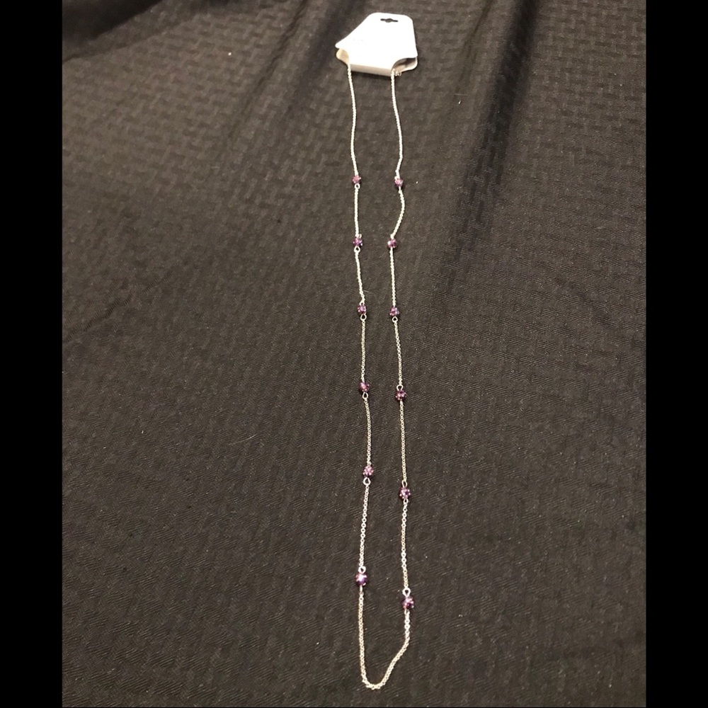 NWT: Liz Claiborne Long Purple Beaded Necklace